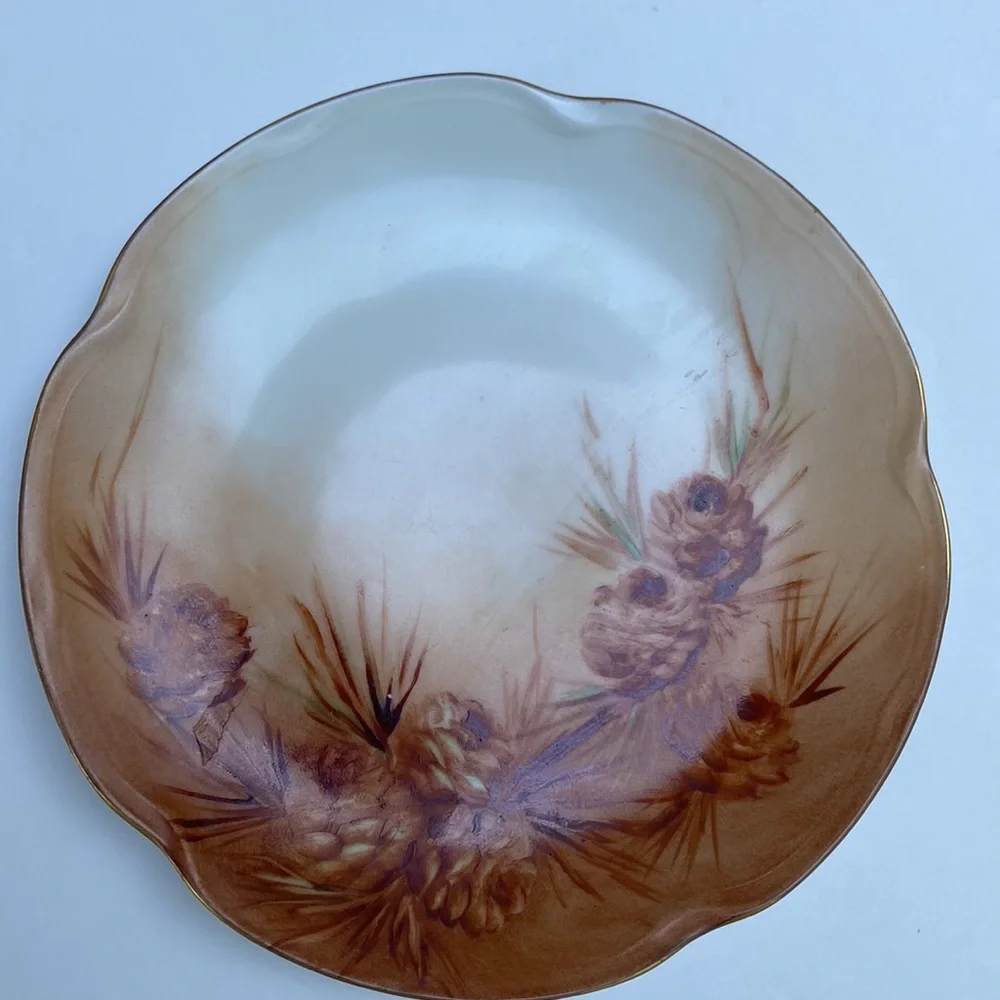 Antique Louise Bavaria Beautifully Painted Lot of 2 Bread Plates Stamp on back